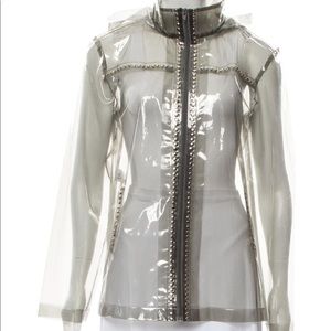 Alberta Ferretti silver studded raincoat